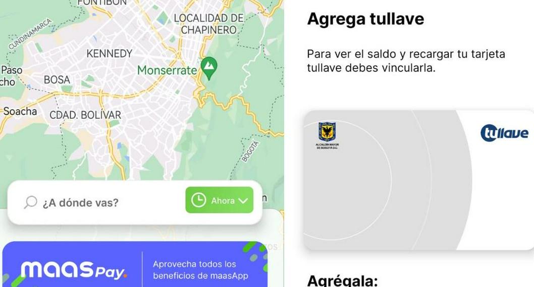 Cómo puede recargar la tarjeta de Transmilenio TuLlave en la aplicación 'Maas'