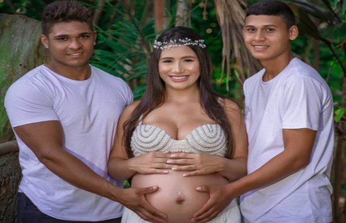 Influencer brasileña vive en trisal amoroso con sus dos maridos