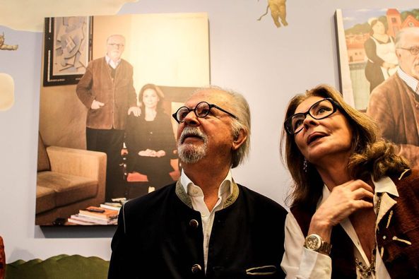 Maestro Botero de luto por la muerte de su esposa, la escultora Sophia Vari