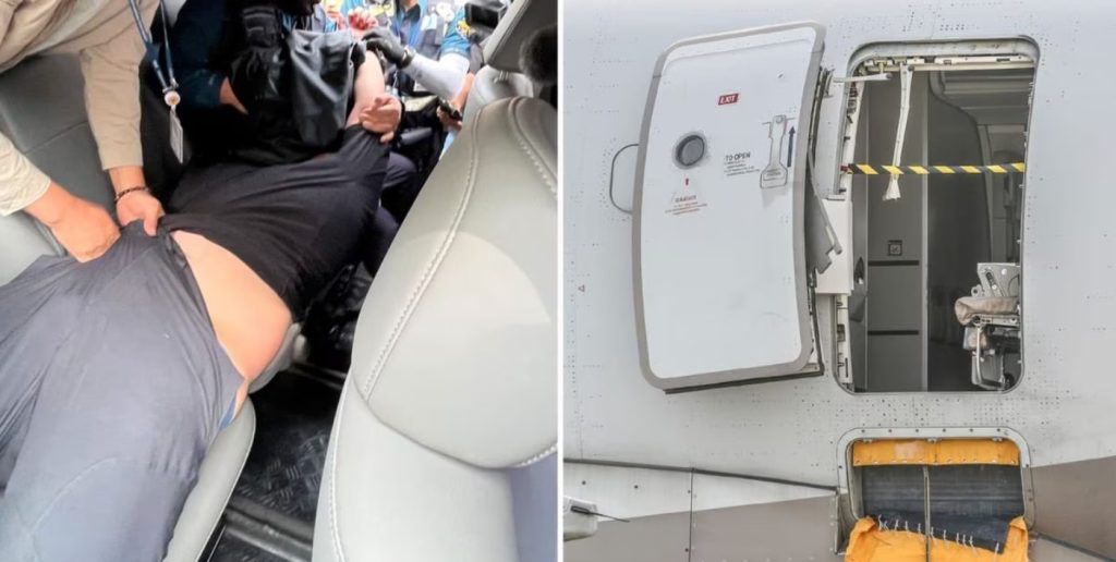 Pánico en el aire: sujeto abrió puerta de un avión minutos antes de aterrizar