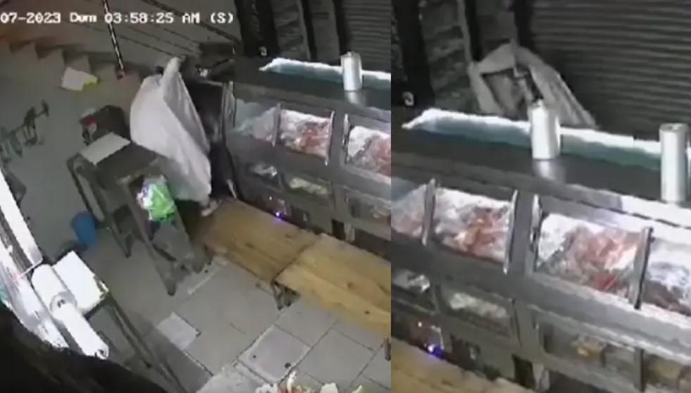 Se disfrazó de fantasma para entrar a robar a una carnicería