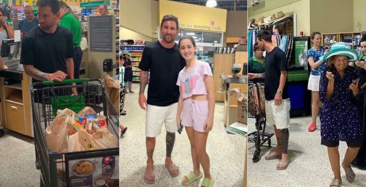 El increíble momento de quienes se toparon a Messi de compras en supermercado en Miami