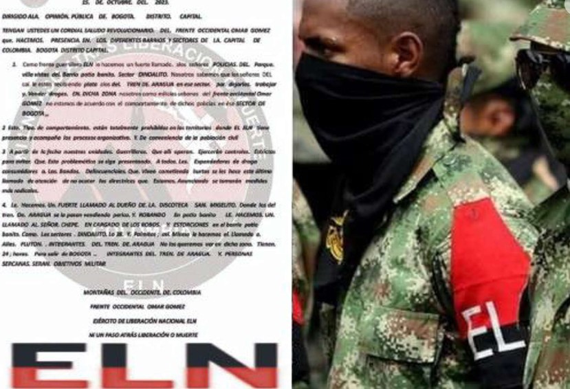 Panfletos atribuidos al ELN siembran zozobra en Kennedy por supuesta alianza entre policías y Tren de Aragua