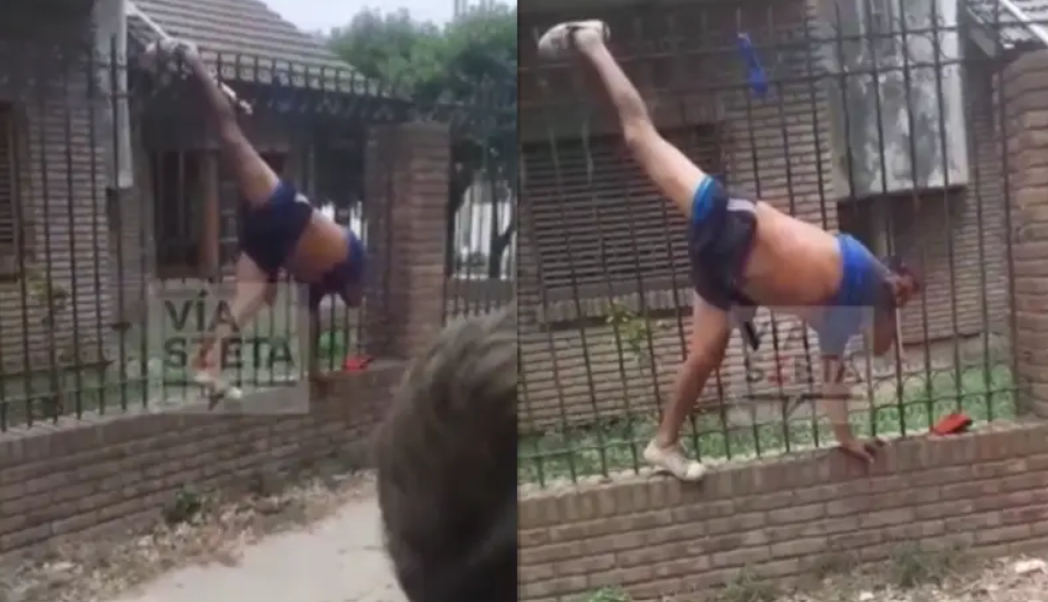 Ladrón quedó atorado en una reja tras robar una casa