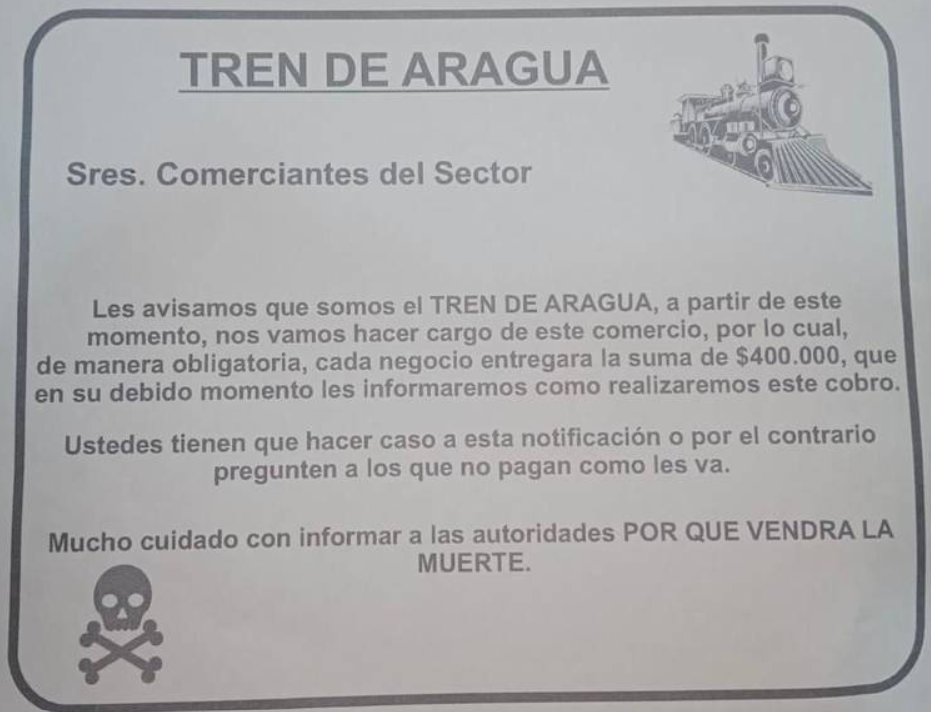 Miembros del Tren de Aragua tienen bajo amenaza a comerciantes de Bogotá