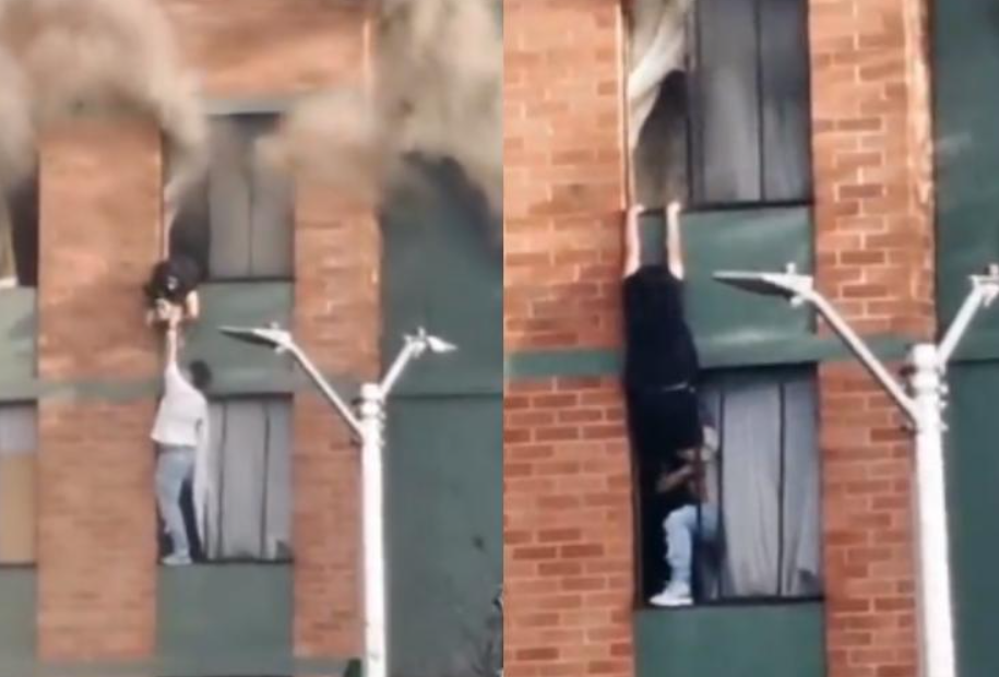 Heroico rescate: vecino salvó a una mujer y su mascota de un incendio en Bogotá