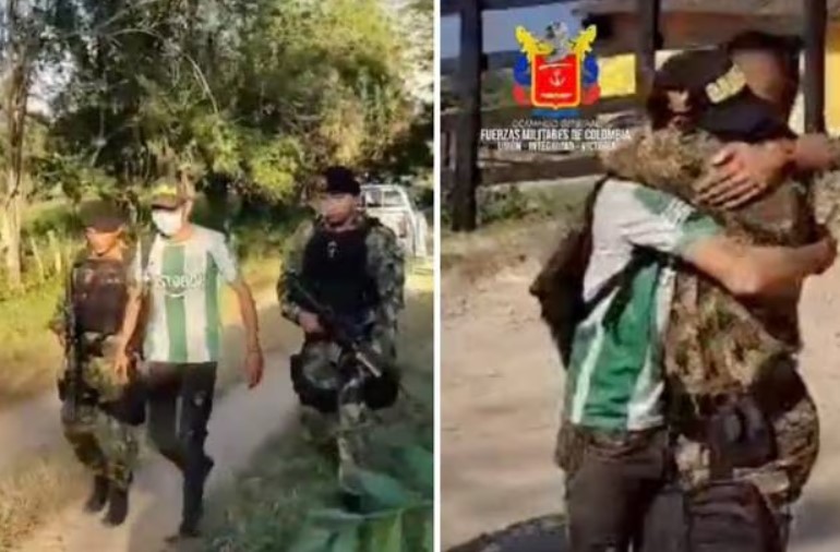 El emotivo momento en que hombre secuestrado por Clan de Golfo fue rescatado en operativo militar