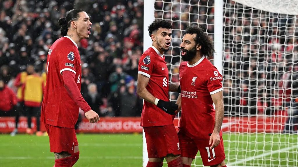 Luis Díaz en la victoria del Liverpool sobre el Newcastle. Foto: Getty Images