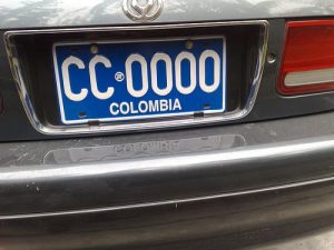 Placa para vehiculos Diplomáticos, Consulares y de Misiones Especiales