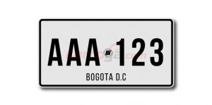 Placa Blanca de Servicio Público.