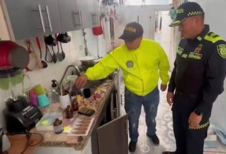 Desde la cocina de una vivienda fabricaban drogas sintéticas en Cali