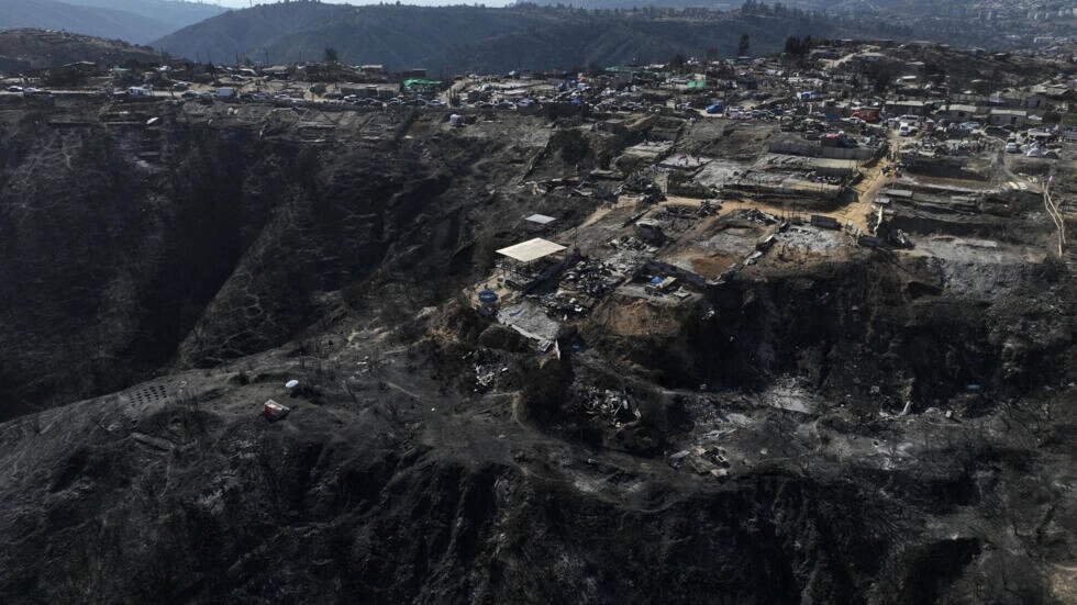 Vista de Poblacion Pompeya Sur, en Quilpué, en la región de Valparaíso. Foto: AFP