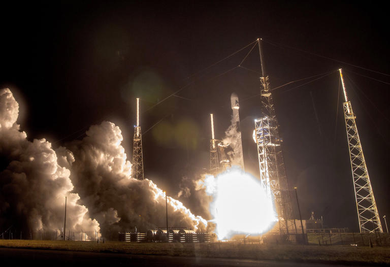 Plataforma donde despega el cohete SpaceX Falcon 9. Foto: EFE