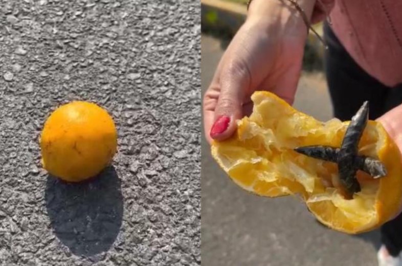 Alerta entre conductores por nueva táctica de delincuentes: esconden 'pinchallantas' en frutas