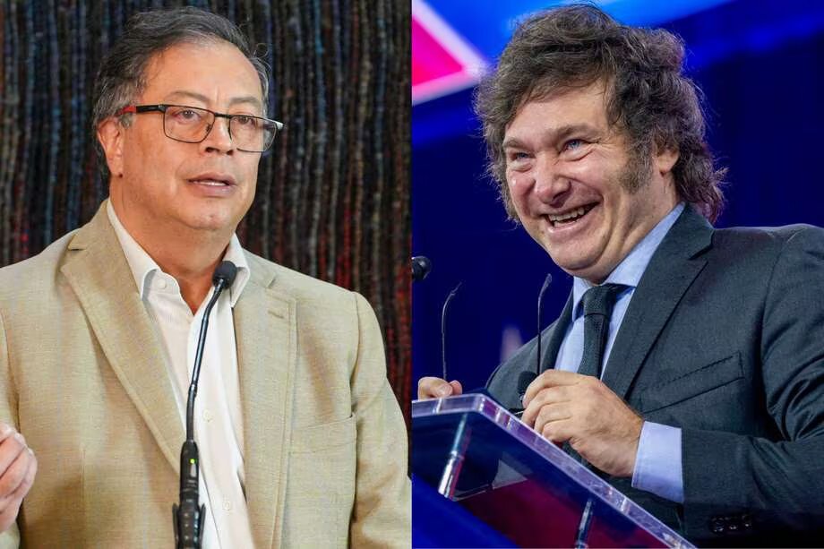 Presidente de Colombia, Gustavo Petro, y presidente de Argentina, Javier Milei. Foto: El Espectador