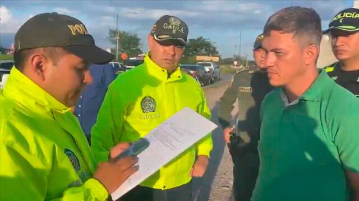 Momento de la captura de Harold Echeverry Foto: Policía Nacional