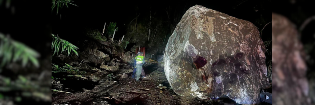 Zona en la que se produjo el derrumbe Foto: Policía Nacional