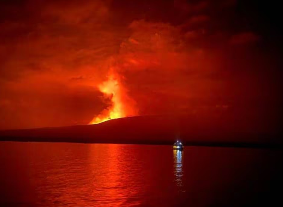 Volcán Fernandina en isla Galápagos hizo erupción sin riesgo humano