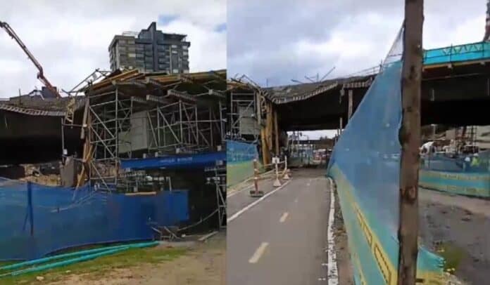 Incidente en obra del puente de la calle 127. Foto: valoraanalitik