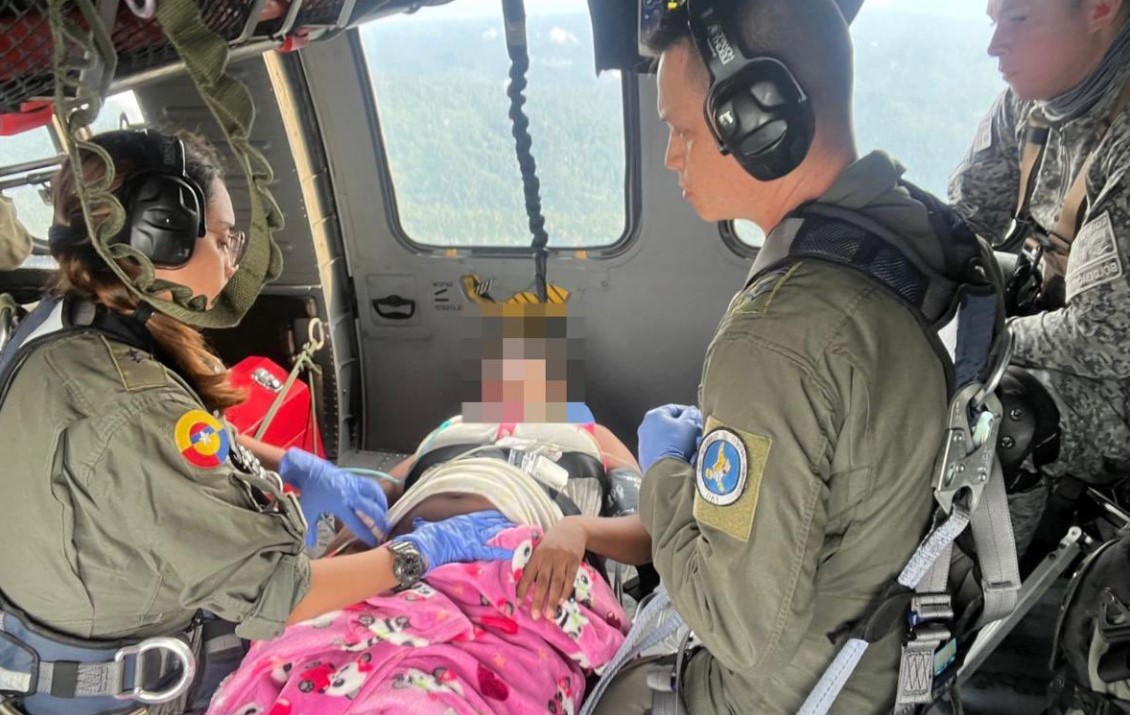 Fuerza Aérea trasladó de urgencia niña de 15 años con embarazo de alto riesgo