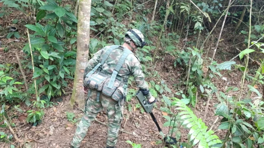 Explosivos encontrados en Antioquia FOTO: Ejército