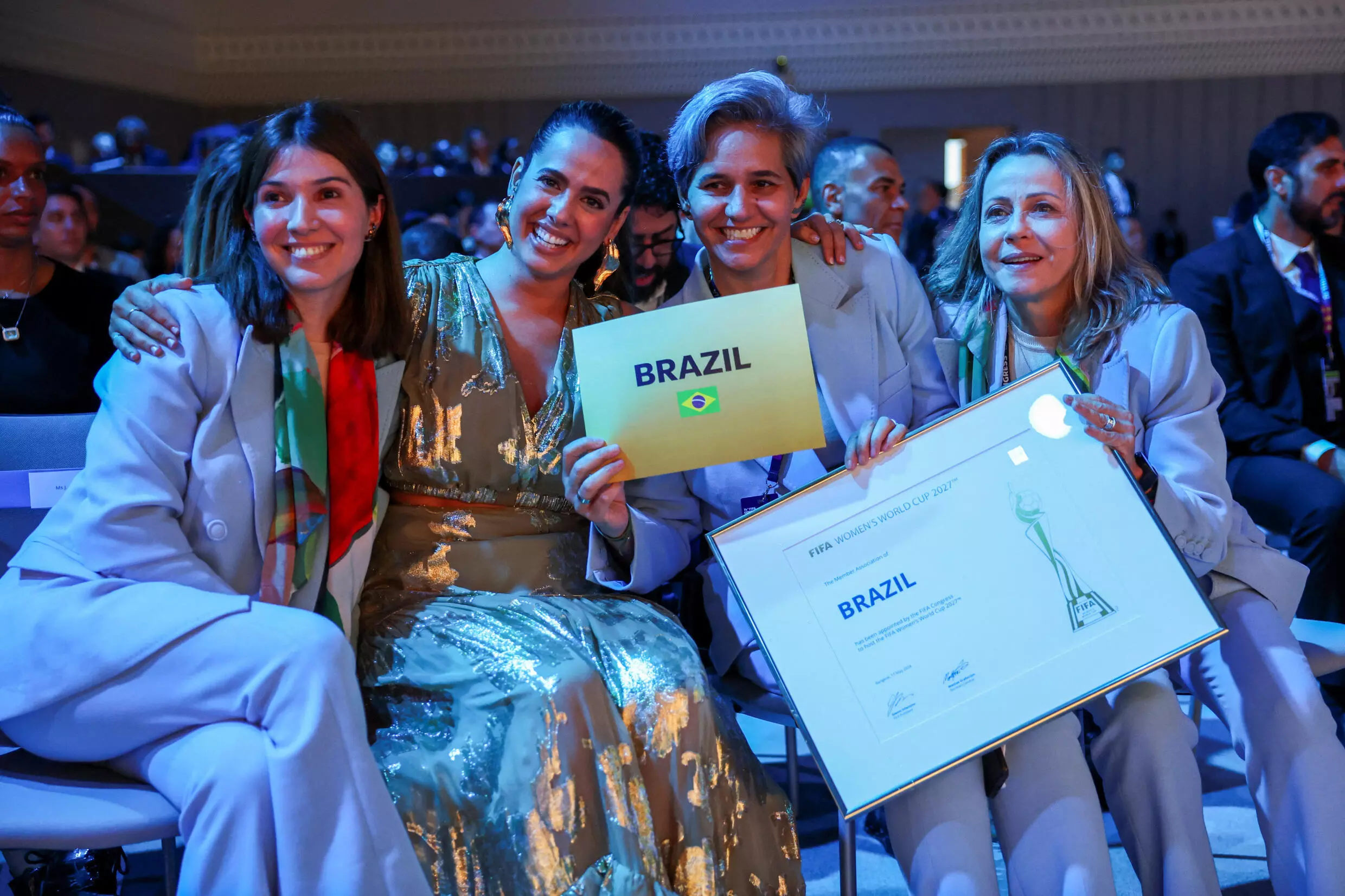 Delegación de Brasil celebra designación de la sede 2027 Foto: Reuters