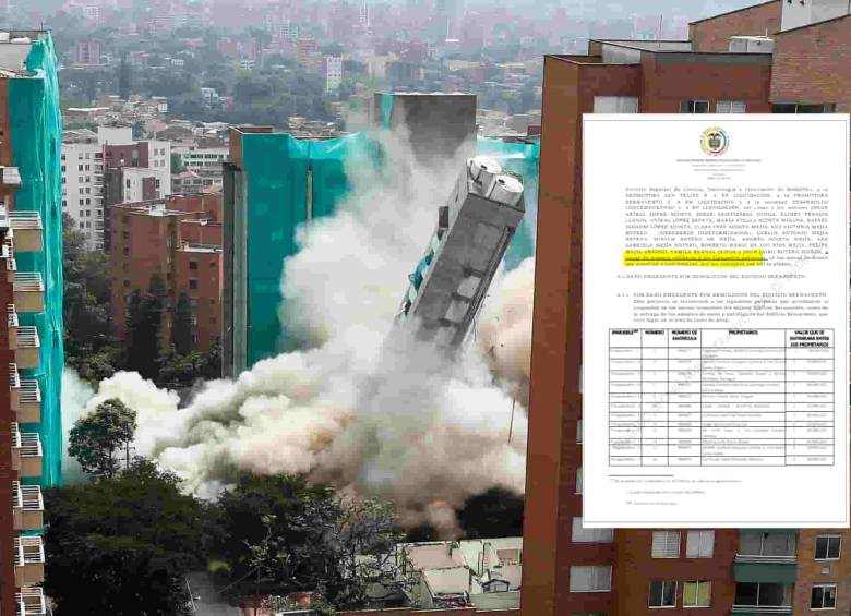 Demolición del edificio Bernavento Foto: El Colombiano