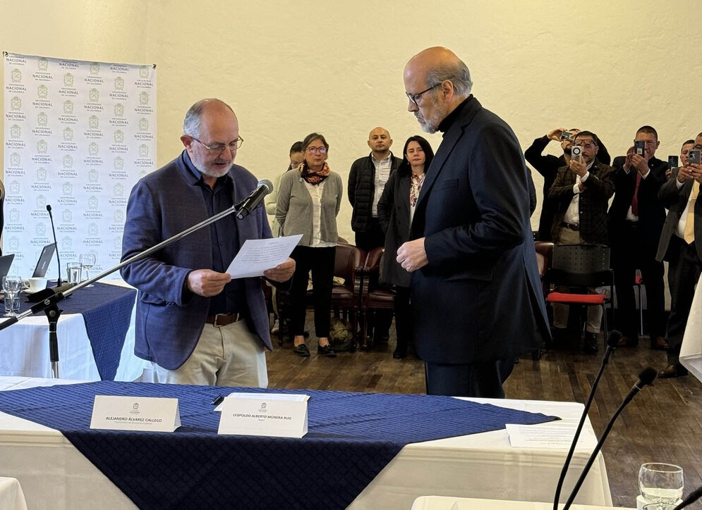 Acto de posesión de Leopoldo Múnera como nuevo rector de la Universidad Nacional. Foto: Universidad Nacional