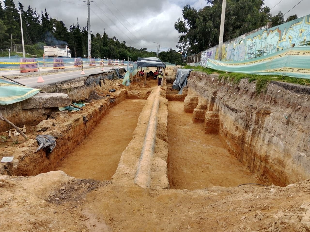 Zona de excavación arqueológica en la zona de La Ladrillera Foto: @idubogota