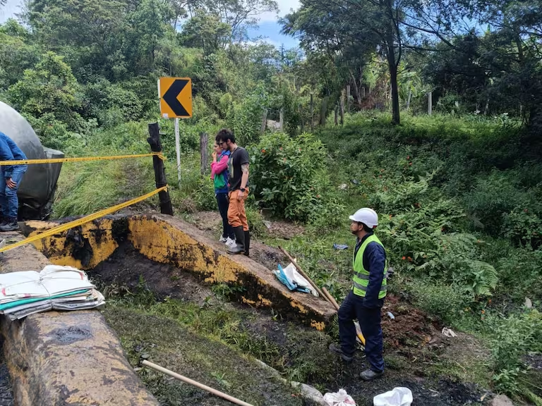 Zona del derrame del ACPM Foto: Caracol Radio