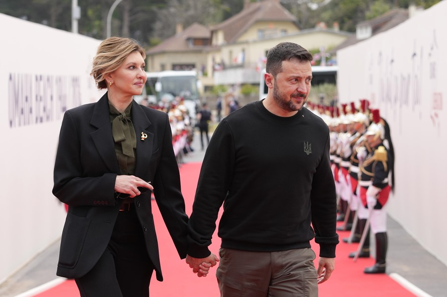 Presidente ucraniano Volodímir Zelenski y su esposa Olena Zelenska. Foto: EFE