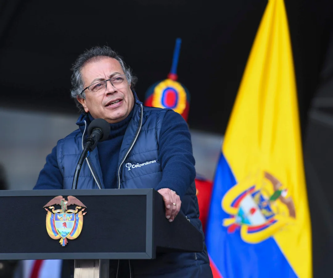 El presidente Gustavo Petro en la sanción de la reforma pensional. Foto: Presidencia