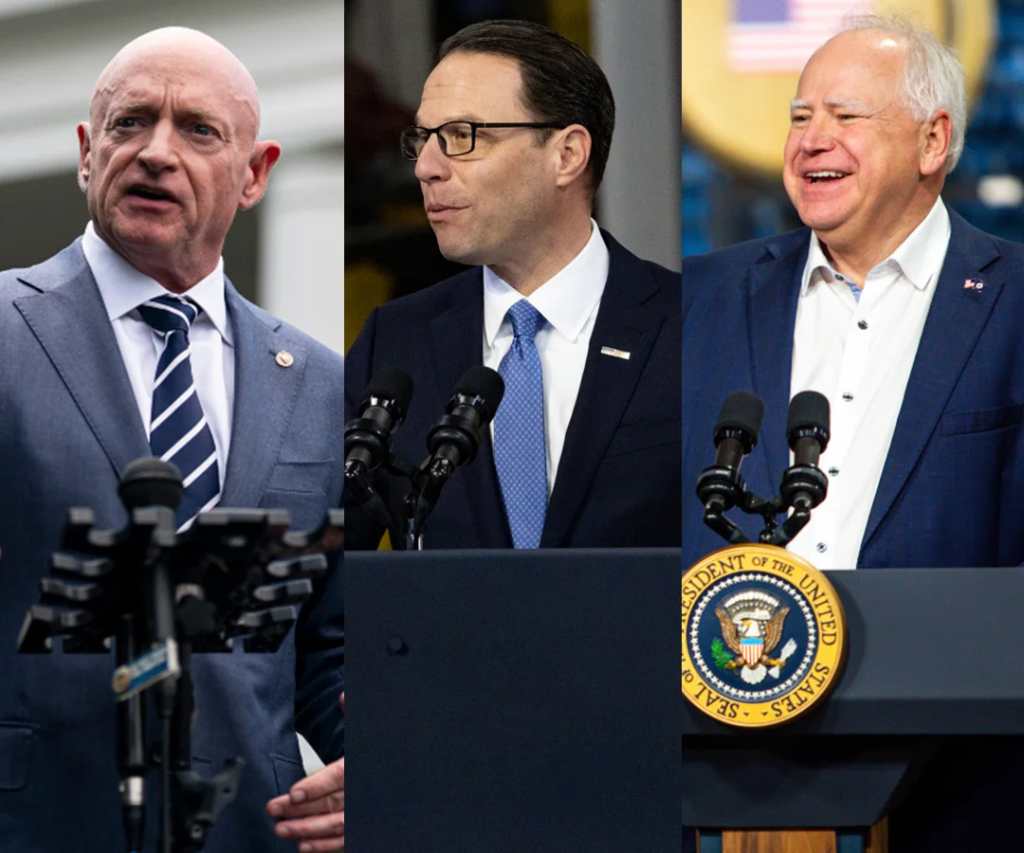 Los tres candidatos que están más cerca de ser el vicepresidente de Kamala Harris Foto: Bloomberg