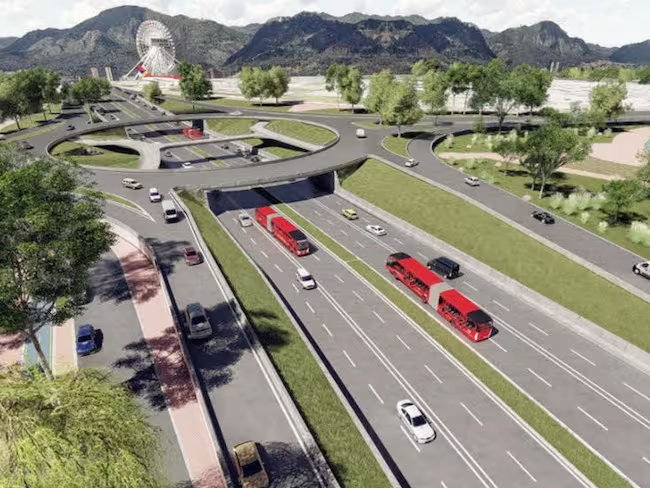 TransMilenio por la Av. 68 en Bogotá. Foto Alcaldía