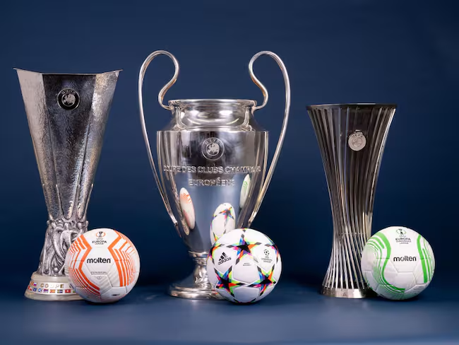 Copas de la Liga de Campeones, Europa League y Conference League. I Foto: Kristian Skeie - UEFA/UEFA via Getty Images. / Kristian Skeie - UEFA