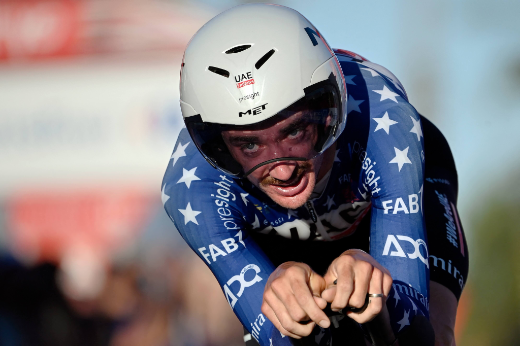 Brandon Mcnulty, ganador de la prueba contrarreloj con la que comenzó la Vuelta a España 2024. Foto: Getty Images