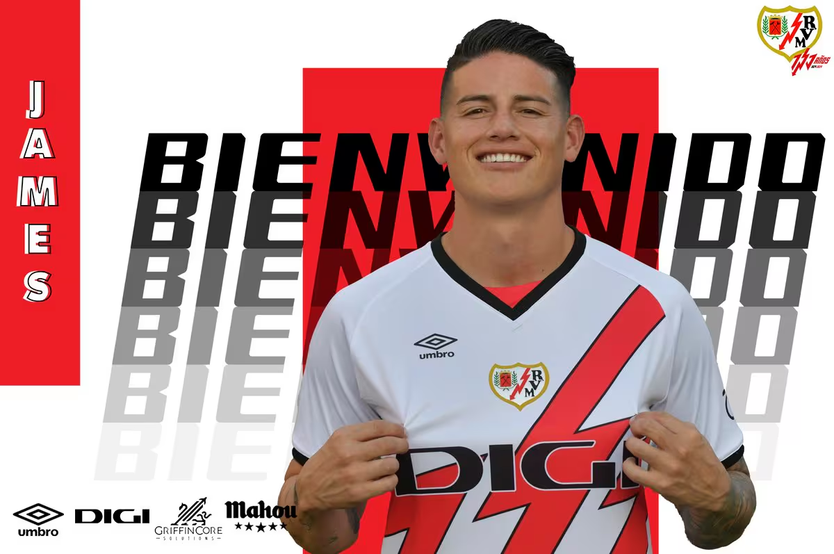 James Rodríguez en el Rayo Vallecano Foto: @RayoVallecano