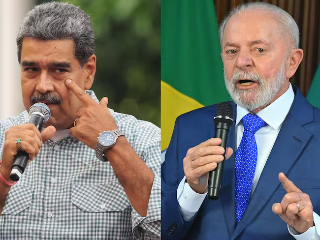 Nicolas Maduro y Luiz Inácio Lula da Silva. Foto: EFE