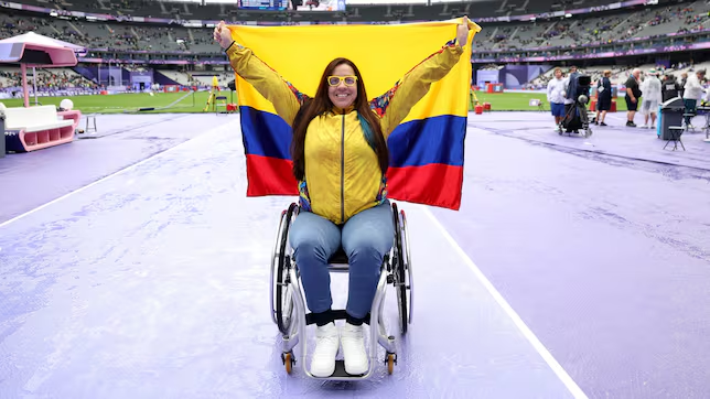 Erica María Castaño oro en lanzamiento de disco F55 Foto: as colombia