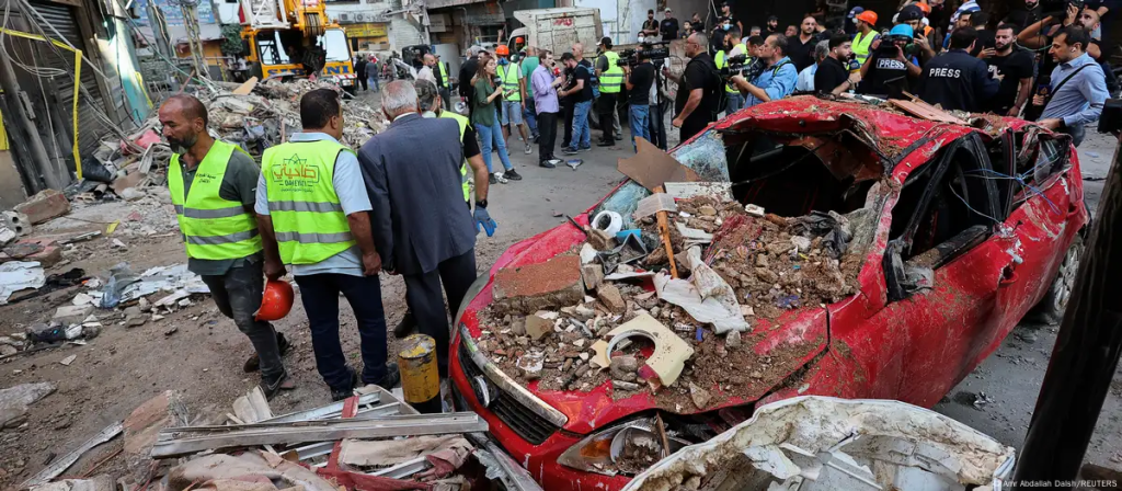 Destrozos causados por uno de los últimos ataques de Israel en los suburbios del sur de Beirut. (24.09.2024) Foto: Amr Abdallah Dalsh/REUTERS