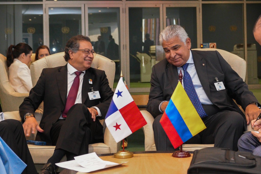 Los presidentes de Colombia y Panamá, Gustavo Petro y Raúl Mulino Foto: @infopresidencia