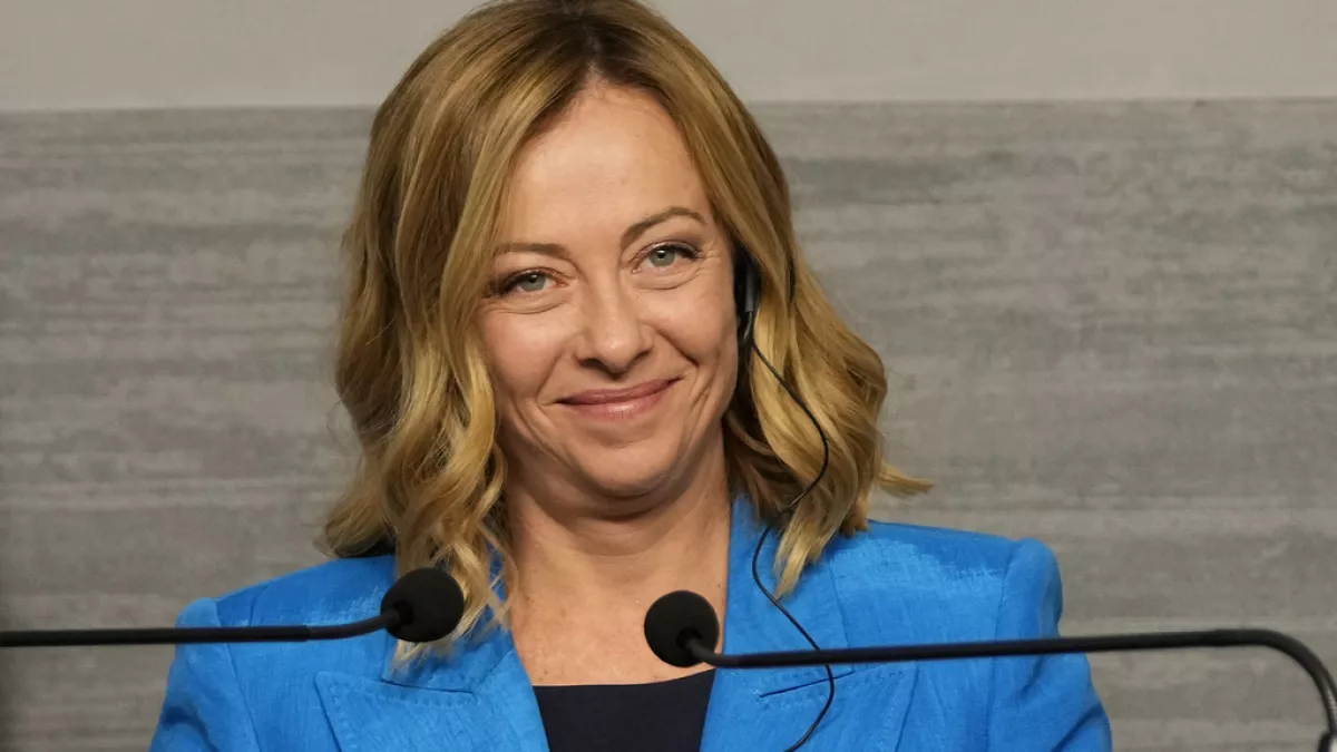 La primera ministra italiana, Giorgia Meloni Foto: AP