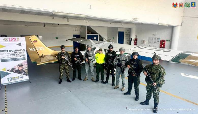 Avioneta incautada a ELN aeropuerto Olaya Herrera- foto Fiscalía