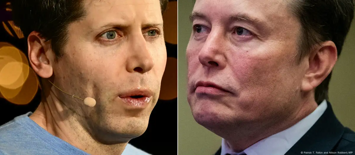 Sam Altman y Elon Musk. Foto: Patrick T. Fallon and Allison Robbert/AFP