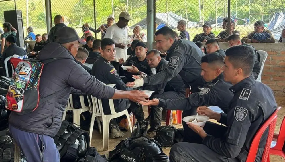 Los 28 policías y el militar secuestrados en Cauca.Foto: Suministrada