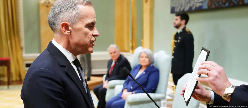 Mark Carney durante la ceremonia este viernes 14 de marzo en Ottawa. Foto: Sean Kilpatrick/AP Photo/picture alliance