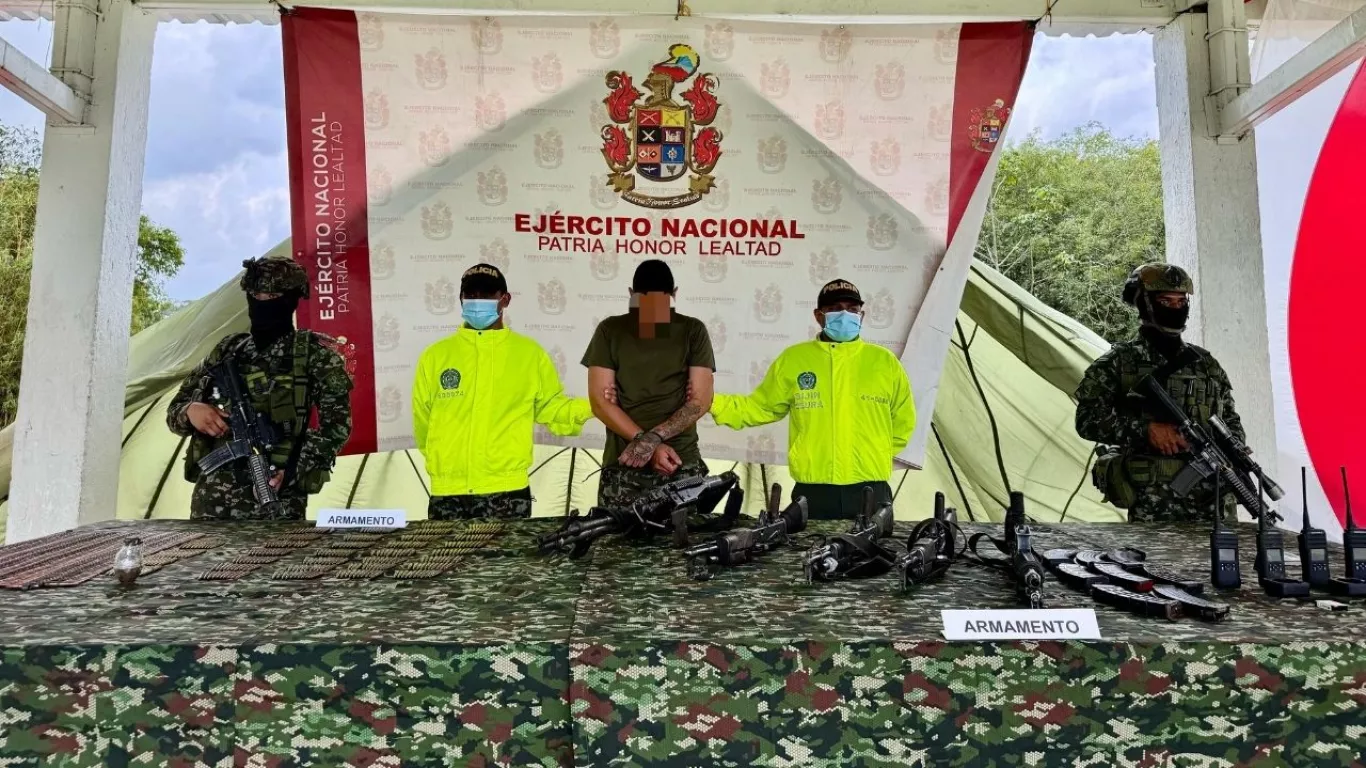 Capturado en el operativo en el municipio de Mutatá Foto: Ejercito Nacional