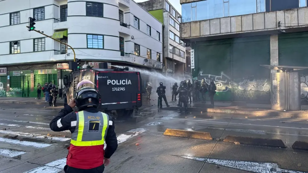 Disturbios en Bogotá Foto: Blu Radio
