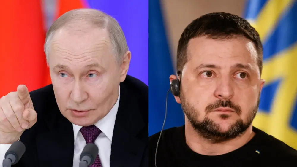 Vladimir Putin y Volodímir Zelenski Foto: AFP