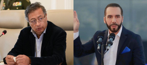 Gustavo Petro, presidente de Colombia, y Nayib Bukele, presidente de El Salvador. Foto: Presidencia / EFE